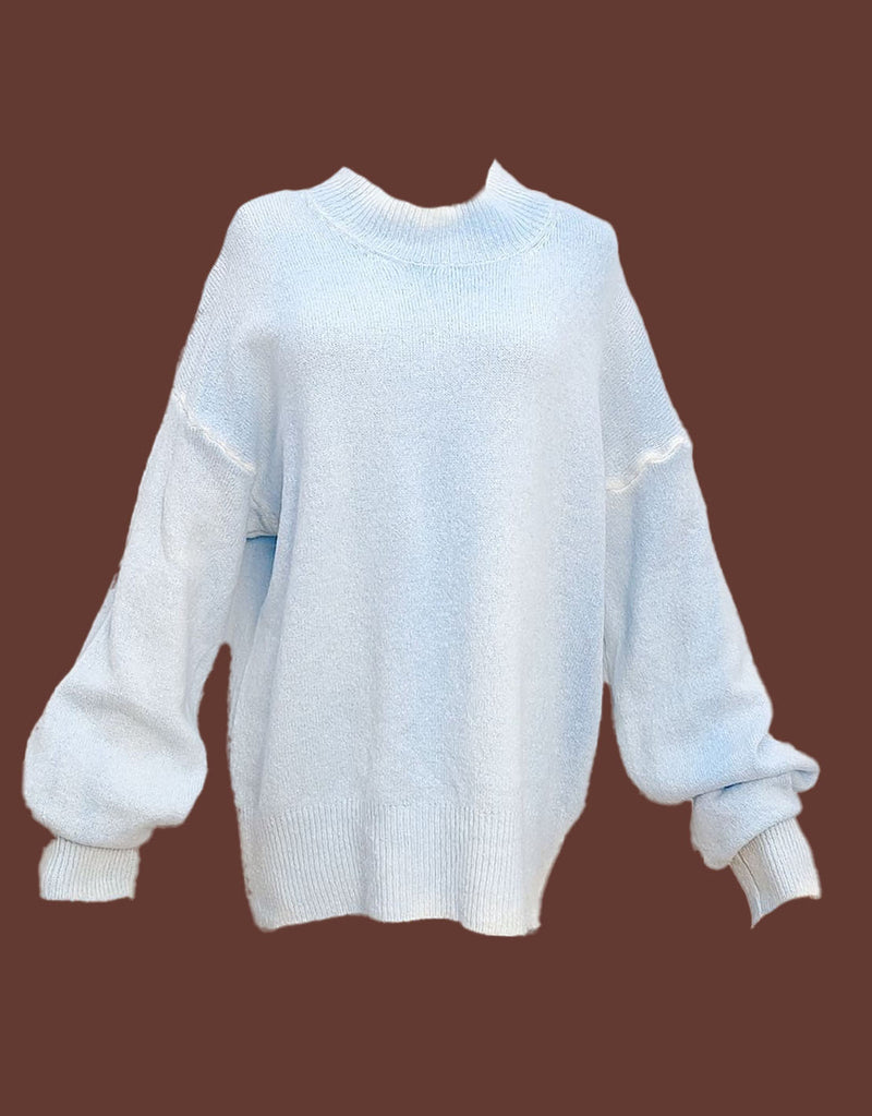 Wool blend soft knit sweater