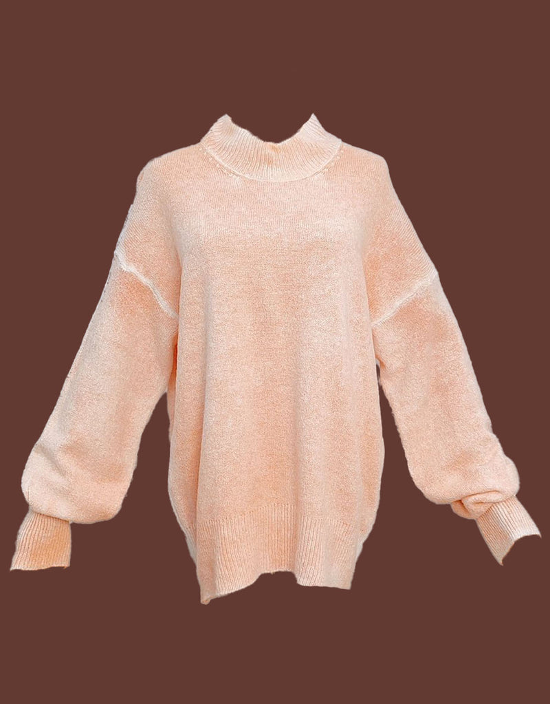 Wool blend soft knit sweater