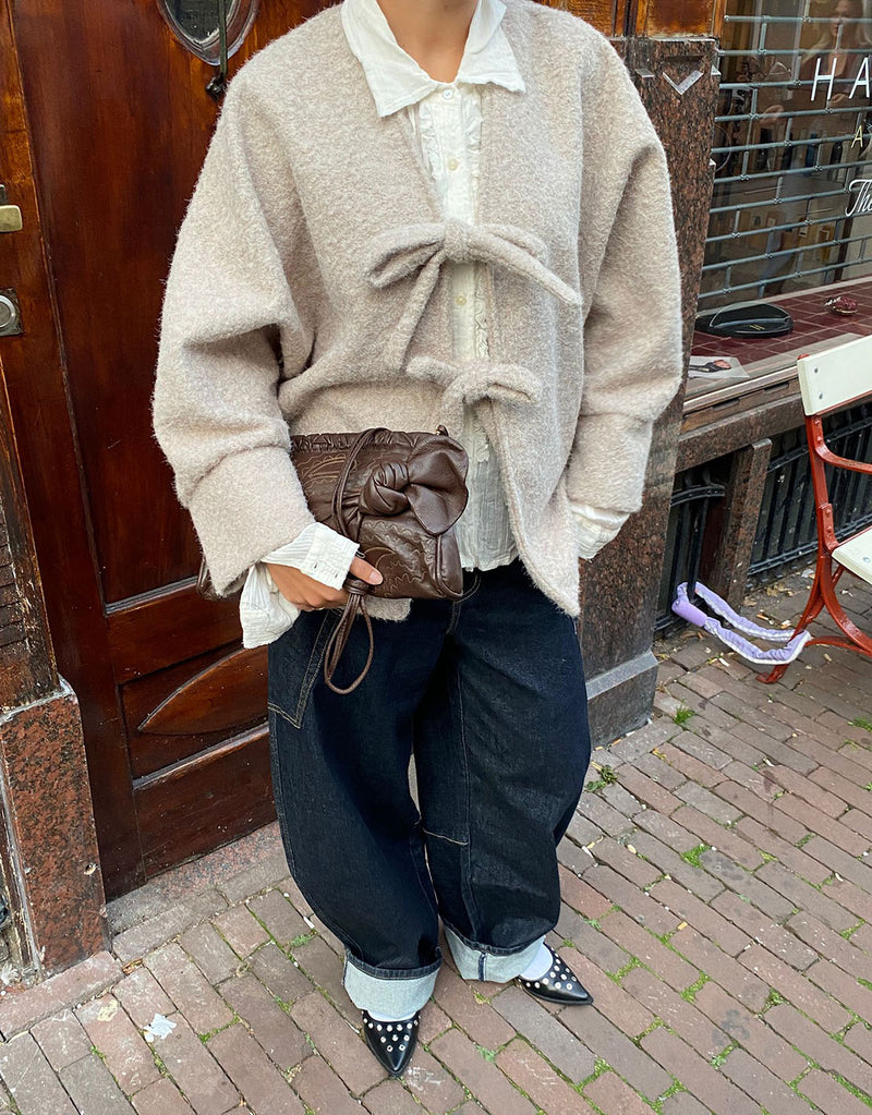 Front tie bow jacket