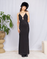 Sparkly cut out detail long dress