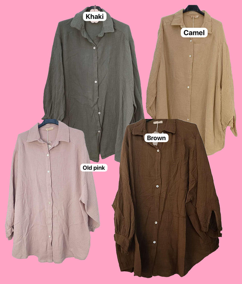 Textured long sleeve blouse