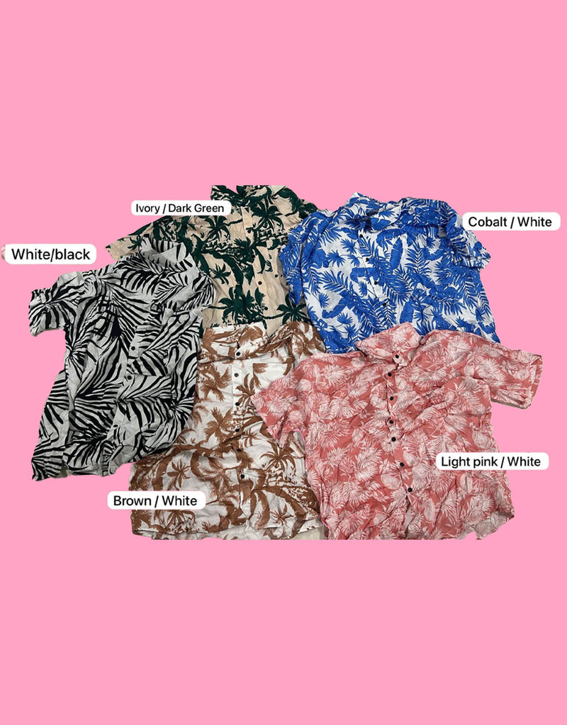 short sleeved button down blouse