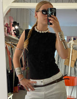 Handcrafted striped motive statement cuff