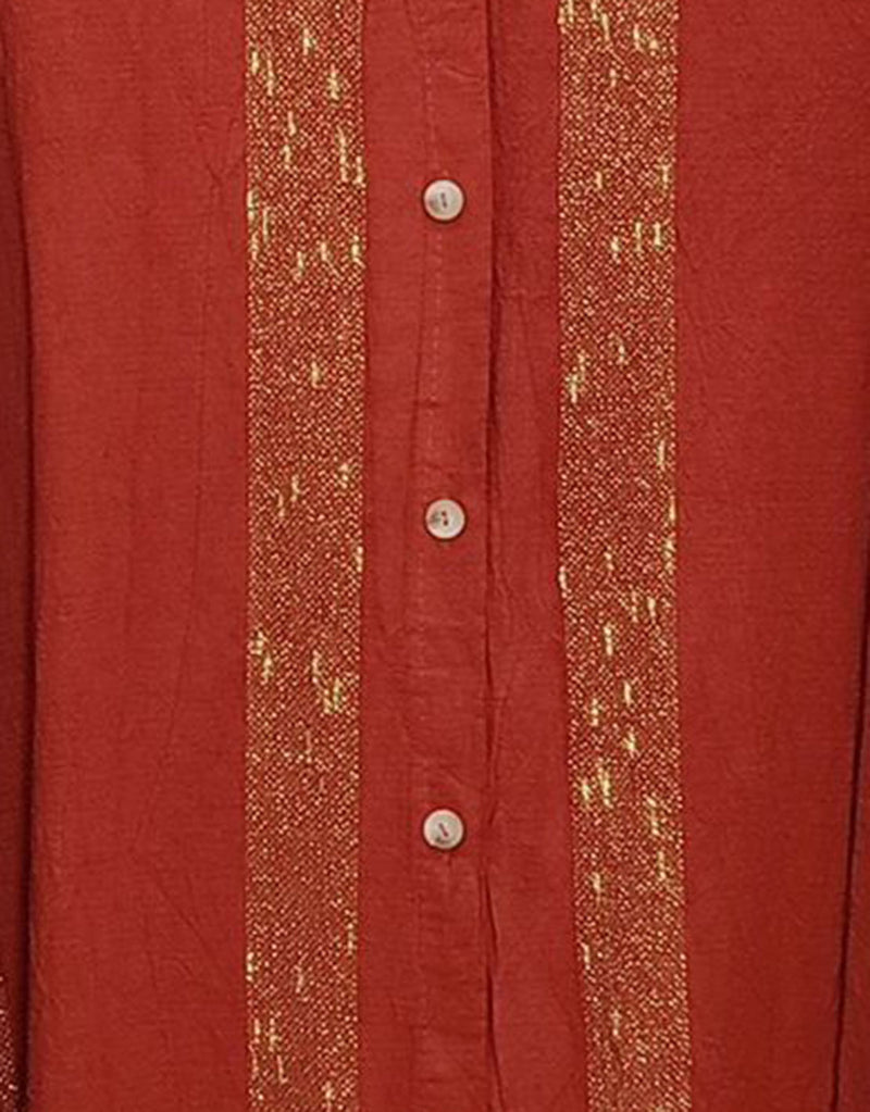 Metallic stripe cotton shirt