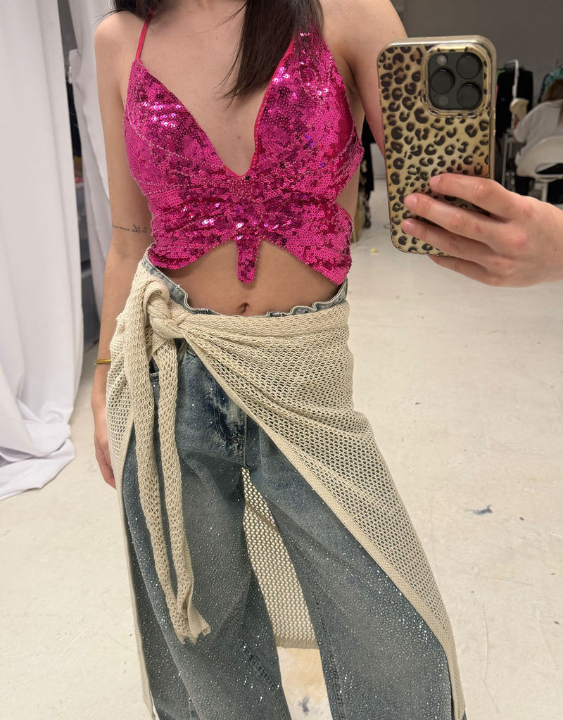 Butterfly sequin top