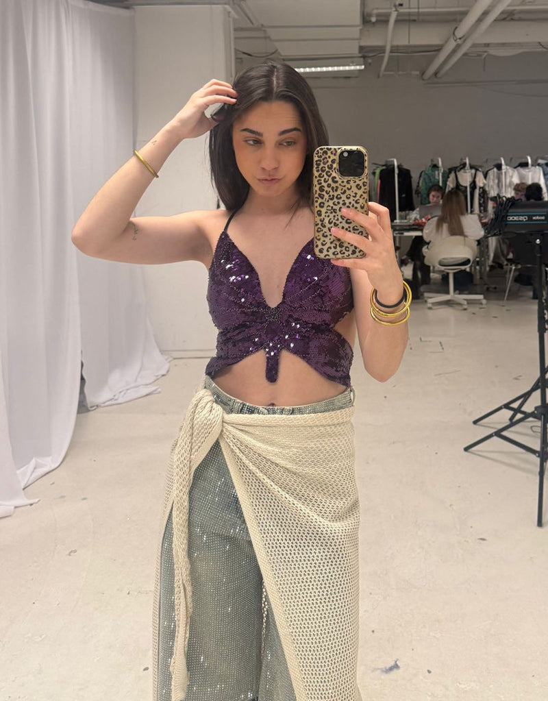 Butterfly sequin top