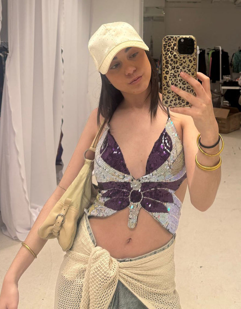 Butterfly sequin top