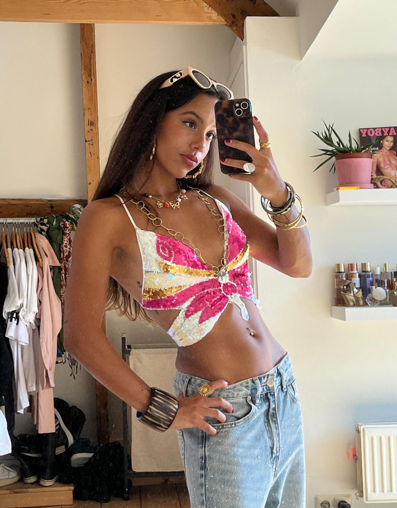 Butterfly sequin top