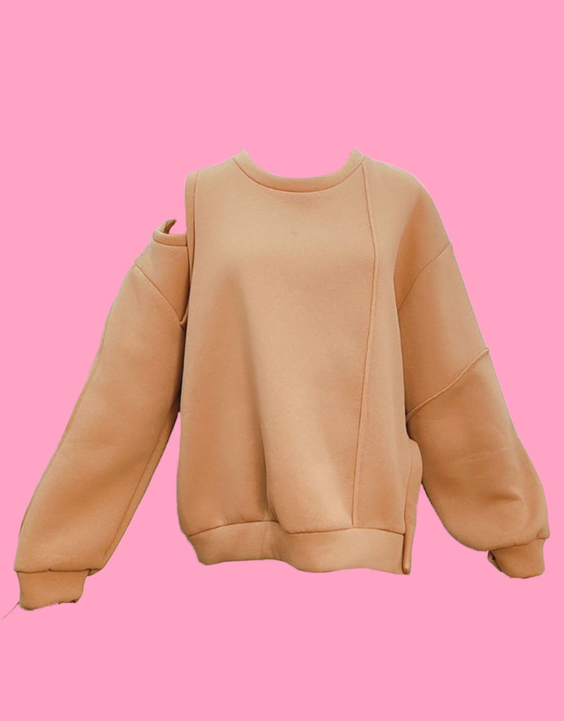 Cut out shoulder detail sweater