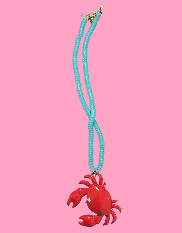 Crab seed beads necklace