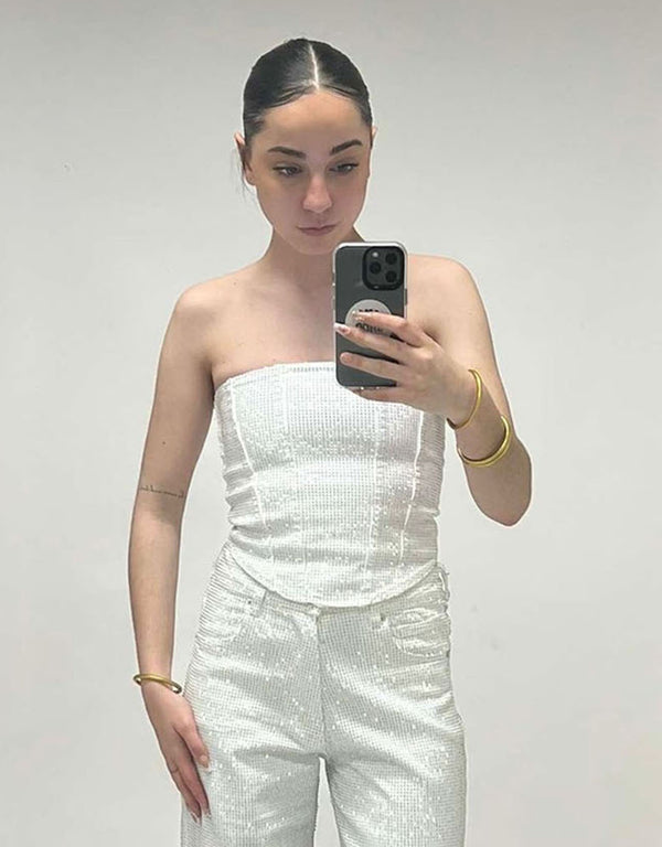Sparkly festive tube top