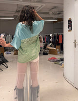 Flared flowy mesh trousers