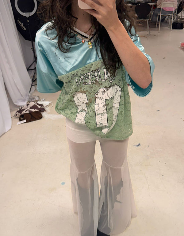 01 lace jersey top