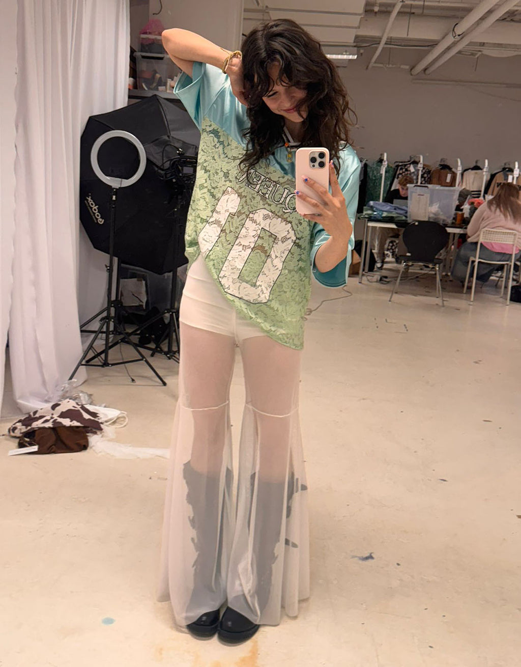 FETICO JQ JERSERY FLARED TROUSERS サイズ1 FETICO JQ JERSERY FLARED TROUSERS サイズ1 Cutout jersey flared