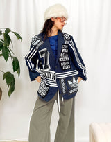 Vintage customized sports blazer with logo patches