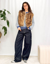 Hairy cropped waistcoat