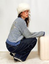 Palm sequin striped sweater