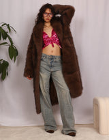 Long faux fur coat