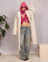 Long faux fur coat