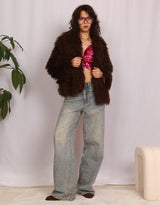 Curly faux furry jacket