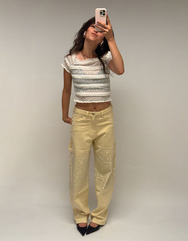 Sparkly straight leg jeans