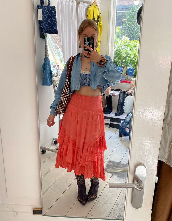 Free people flowy layered skirt