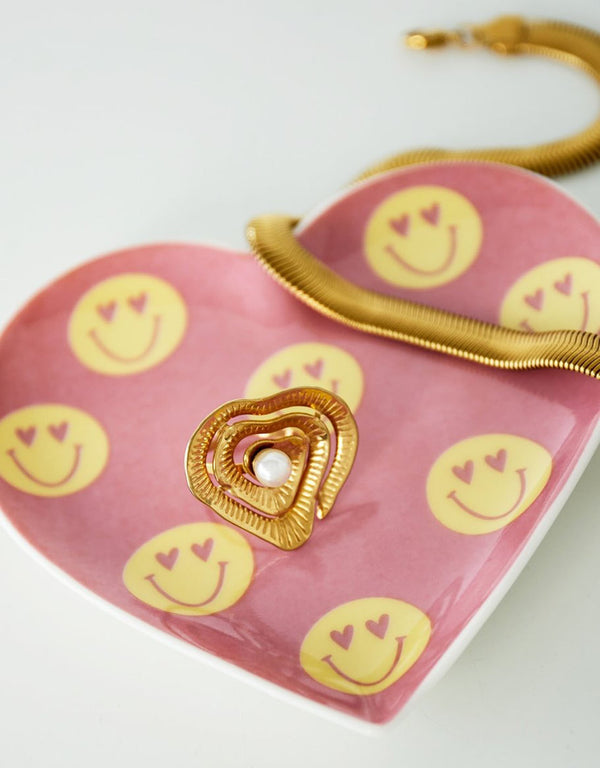 Jewellery tray heart smileys