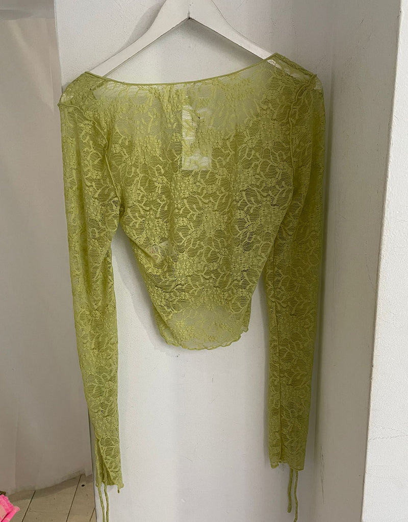 lace long sleeve with bow details