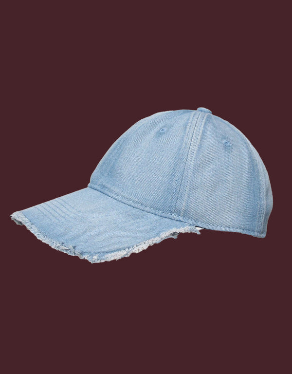 Denim cap with vintage look