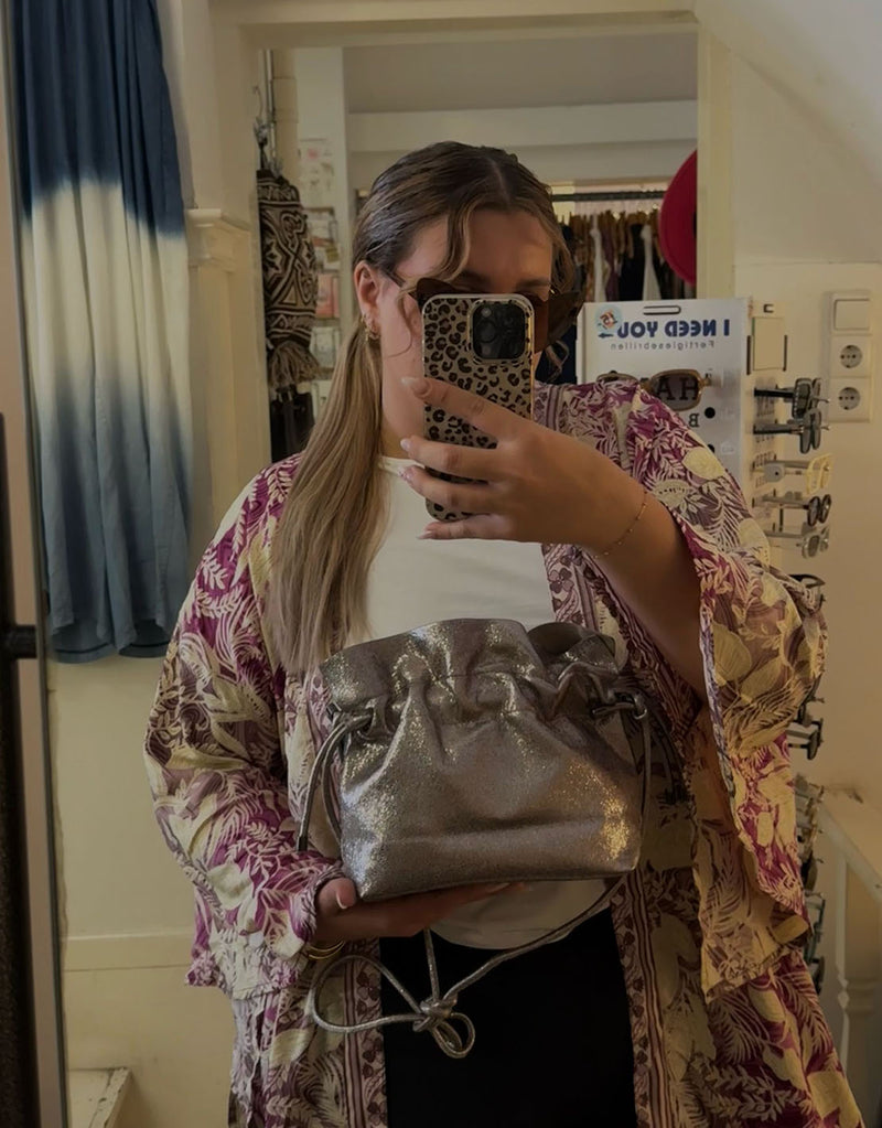 Metallic glitter flap bag