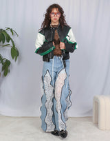 Vegan leather cropped jacket