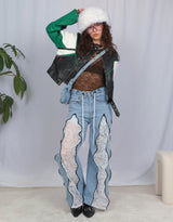 Vegan leather cropped jacket