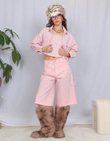 Sparkly raw edge denim jacket