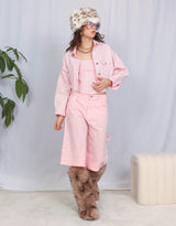 Sparkly raw edge denim jacket