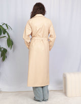 Vegan leather double breasted trenchcoat