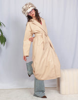 Vegan leather double breasted trenchcoat