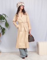 Vegan leather double breasted trenchcoat