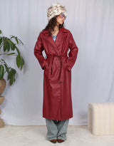 Vegan leather double breasted trenchcoat