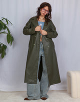 Vegan leather double breasted trenchcoat