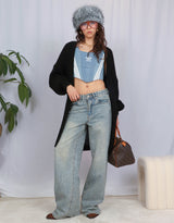 Knitted long cardigan