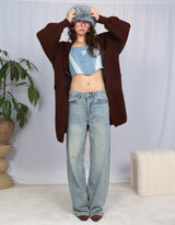 Knitted long cardigan