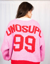 Varsity 99 wool blend knit cardigan