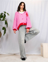 Varsity 99 wool blend knit cardigan