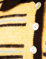 Wool blend striped knitted polo sweater
