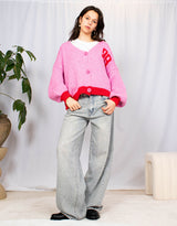 Varsity 99 wool blend knit cardigan