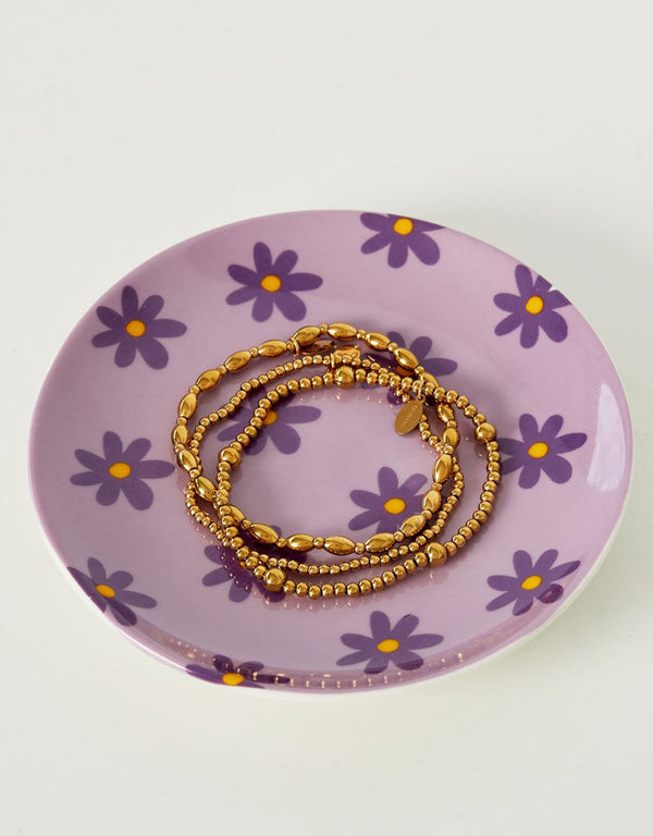 Jewellery tray round floral