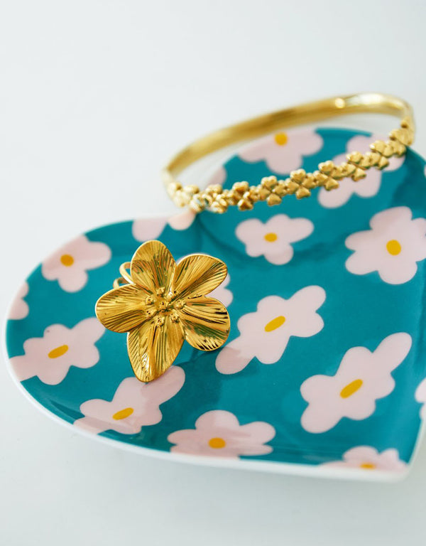 Jewellery tray heart flowers
