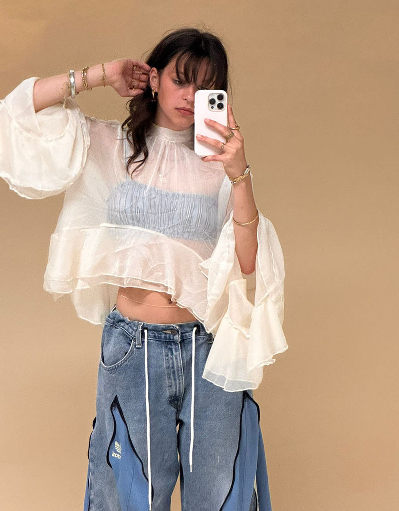 Vintage customized zipper details jeans
