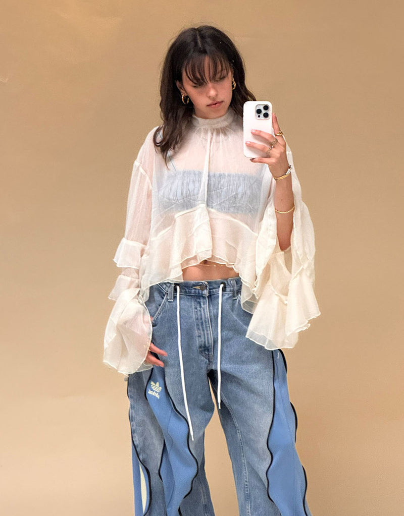 Vintage customized zipper details jeans
