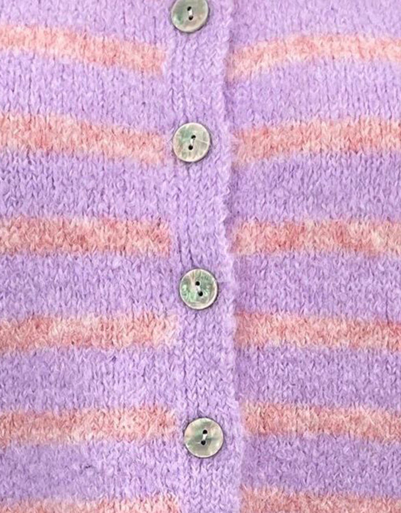 Wool blend striped button down sleeveless vest